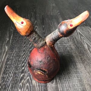 Vintage Leather Duck Flask